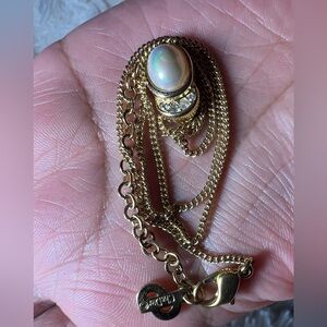 Authentic Christian Dior necklace with pearl pendent